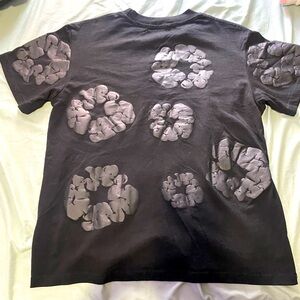 Black T-Shirt with light black flowers on it